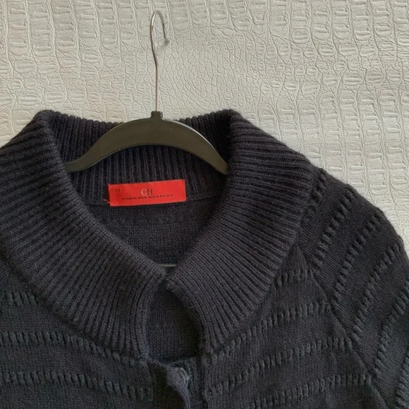 Carolina Herrera CH black cardigan sweater XS